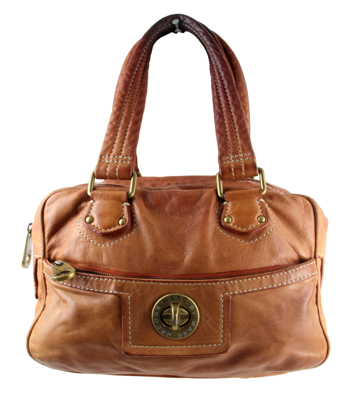 Marc by Marc Jacobs TAN BROWN GENUINE LEATHER TOTE SHOULDER