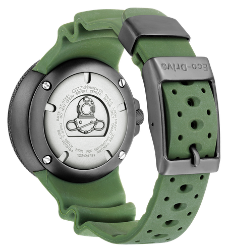 Pre-owned Citizen Green Mens Analogue Watch Promaster Marine Bj8057-17x