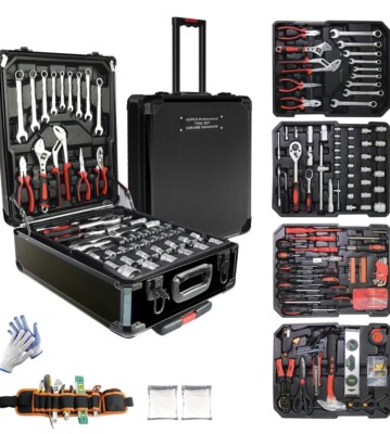799 Pcs Tool Set w/Trolley Case Box Organize Mechanics Tool Kit Wrenches Socket