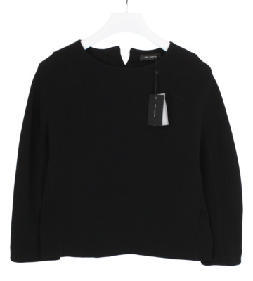 COP COPINE Ete Blouse Women's (EU) 38 Black Crew Neck Pullover 3/4 Sleeves
