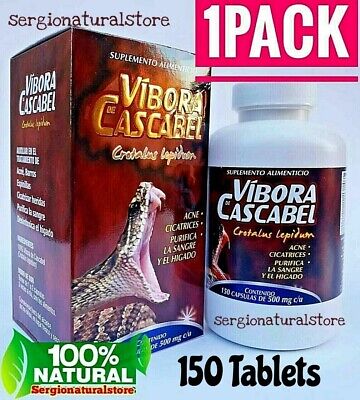 VIBORA de CASCABEL 150 Capsulas 500 mg RATTLESNAKE POWDER 100% ORIGINAL
