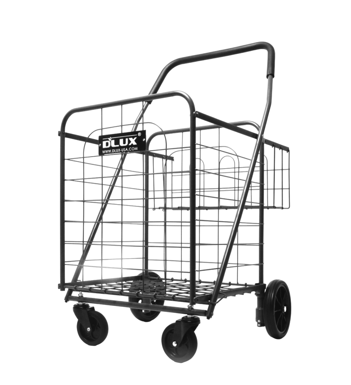 DLUX® Foldable Shopping Cart, Folding Wheels, Patented Product (D567)