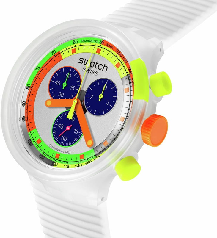 Swatch Big Bold Unisex Watch Casual Plastic Transparent Waterproof Neon Jelly