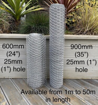  Galvanised Chicken Wire Mesh Netting Rabbit Cage Aviary Fence Plant Net Fence