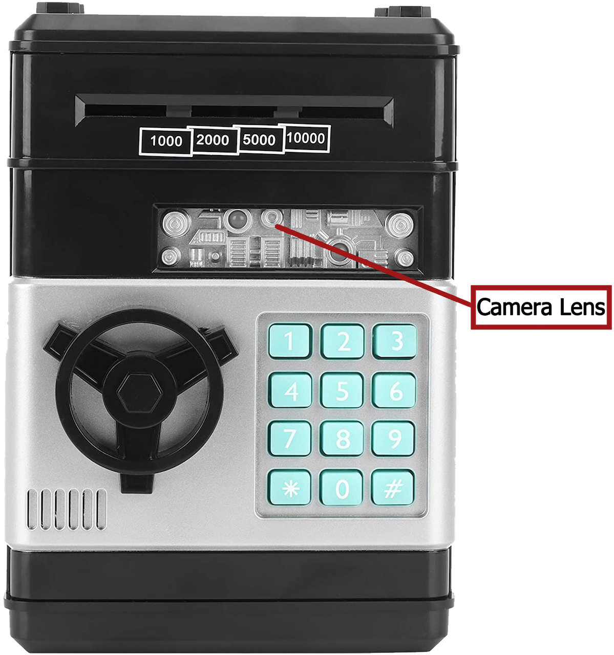 Square Coin Money Piggy Savings Bank with 4K UHD Wifi Hidden Camera
