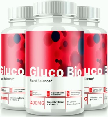 (3 Pack) Gluco Bio Blood Sugar Balance Pills, GlucoBio Heart Health Capsules