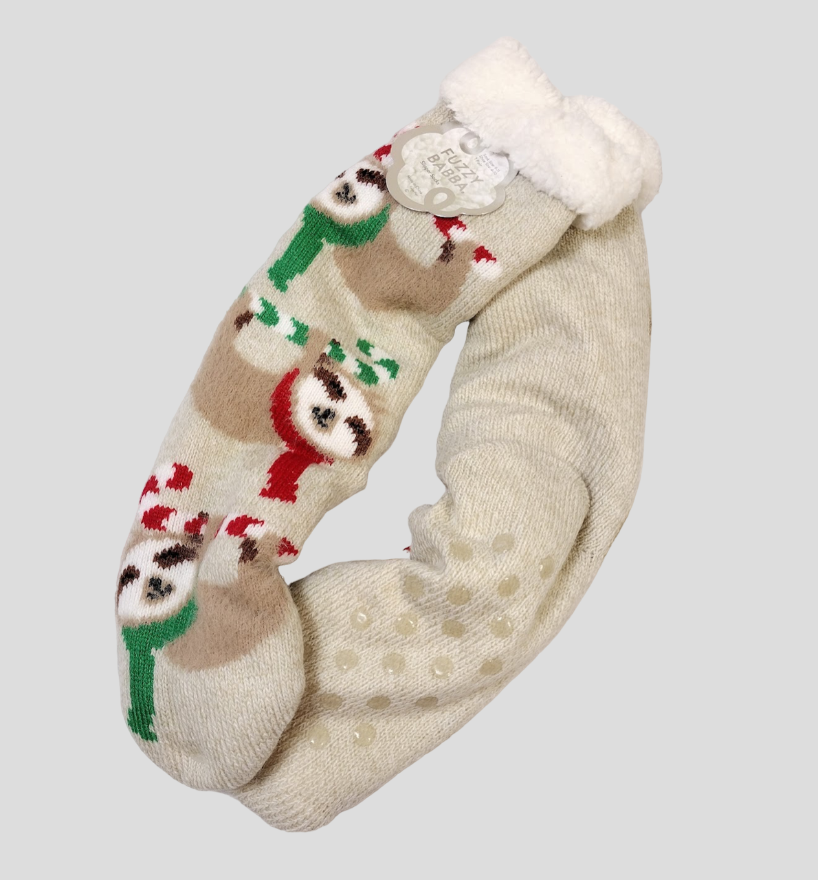 Women Sz 9-11 - Fuzzy Baba Long Sherpa Lining Grippers