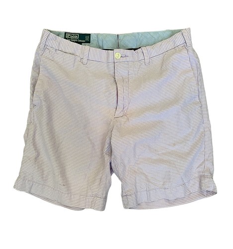 Polo Ralph Lauren Men’s Shorts Size 30 Slim Gi Fit Purple Plaid Casual Front