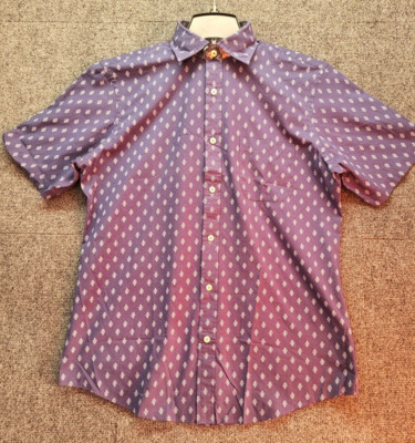 Brooks Brothers Men's Regent Fit Dress Shirt Blue Feather Size M Short Sleeve