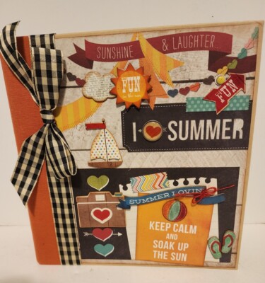 Handmade Binder  Pages Junk Journal 6X8 SUMMER FUN