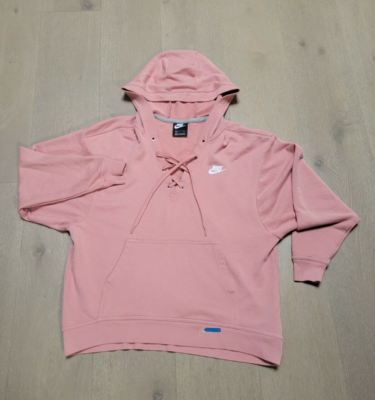 Nike pink lace shop up hoodie