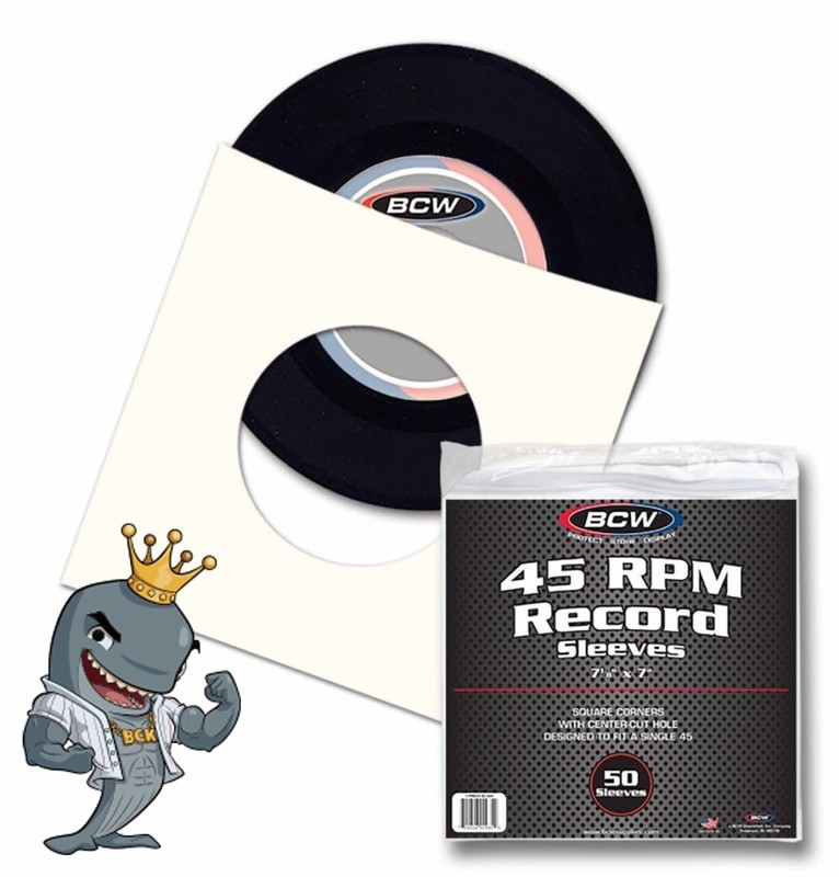 BCW Paper Record Sleeves 45 RPM - SQ Corners -