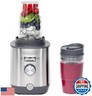 GE 5-Speed Blender + 2 16 Oz Cups | Kitchen Blender for Shakes, Smoothies and More | 64 Oz Jar, 8-10 Servings | Stainless Steel Blades and Exterior | 1000 Watts