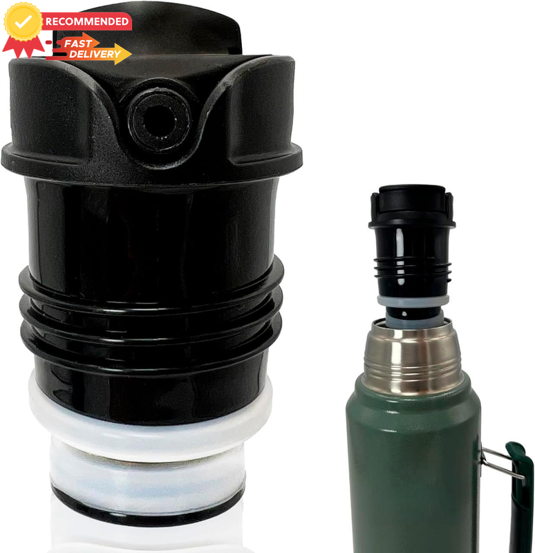 Stanley Thermos Stopper Replacement Cap - Fits 1.1QT, 1.5QT, 2QT Bottles - Black