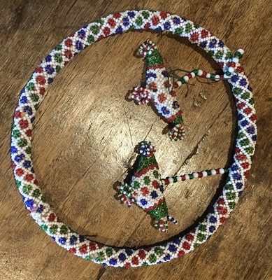 Vintage India- mobile, baby crib toy, hand beaded, birds.