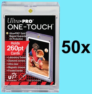 50 Ultra Pro ONE TOUCH MAGNETIC 260pt UV Trading Card Holder Case Sports 84733