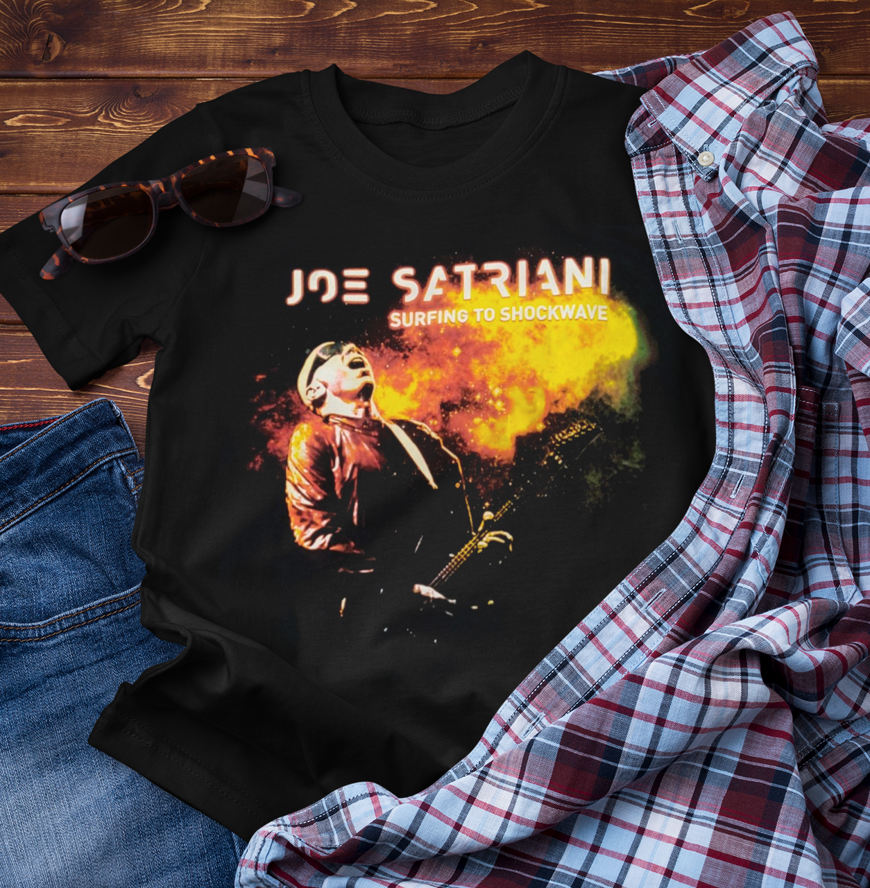 New Joe Satriani Surfing With The Alien Shirt Black MEn All