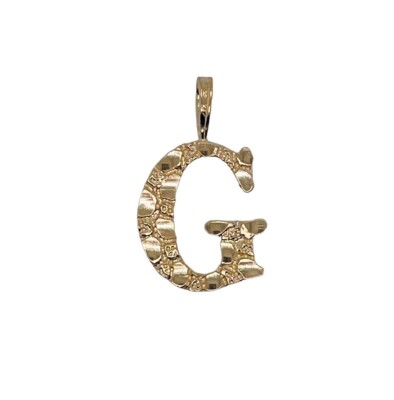 14K Solid Yellow Gold Initial Letter A-Z Pendant Alphabet Necklace Charm