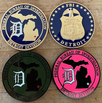 FBI - Detroit Field Office - FirstGEN 1.5in 3COIN set SUPER RARE Challenge coins
