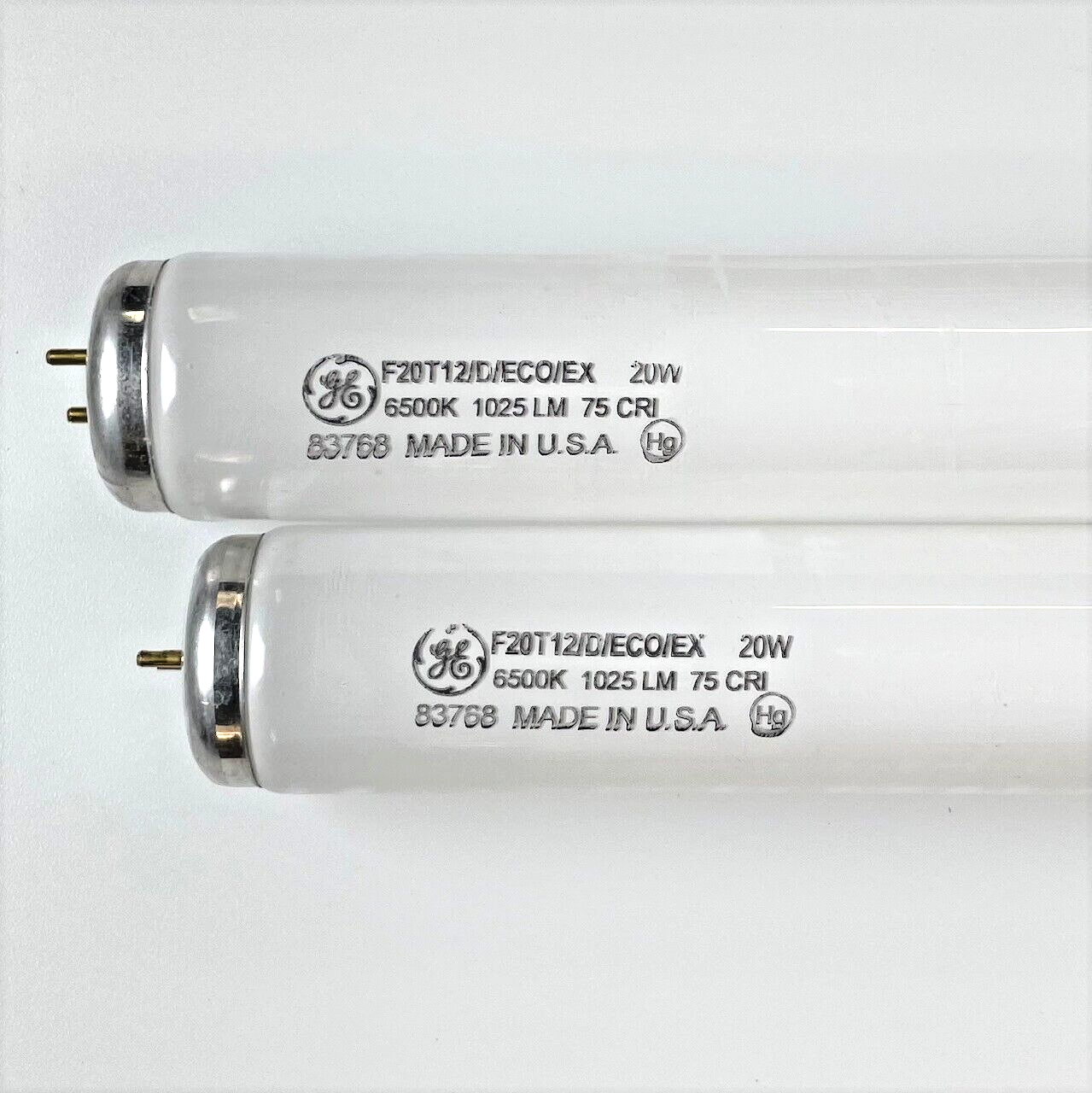 2x GE F20T12/D/ECO/EX 20W 6500K 24" T12 Linear Fluorescent T