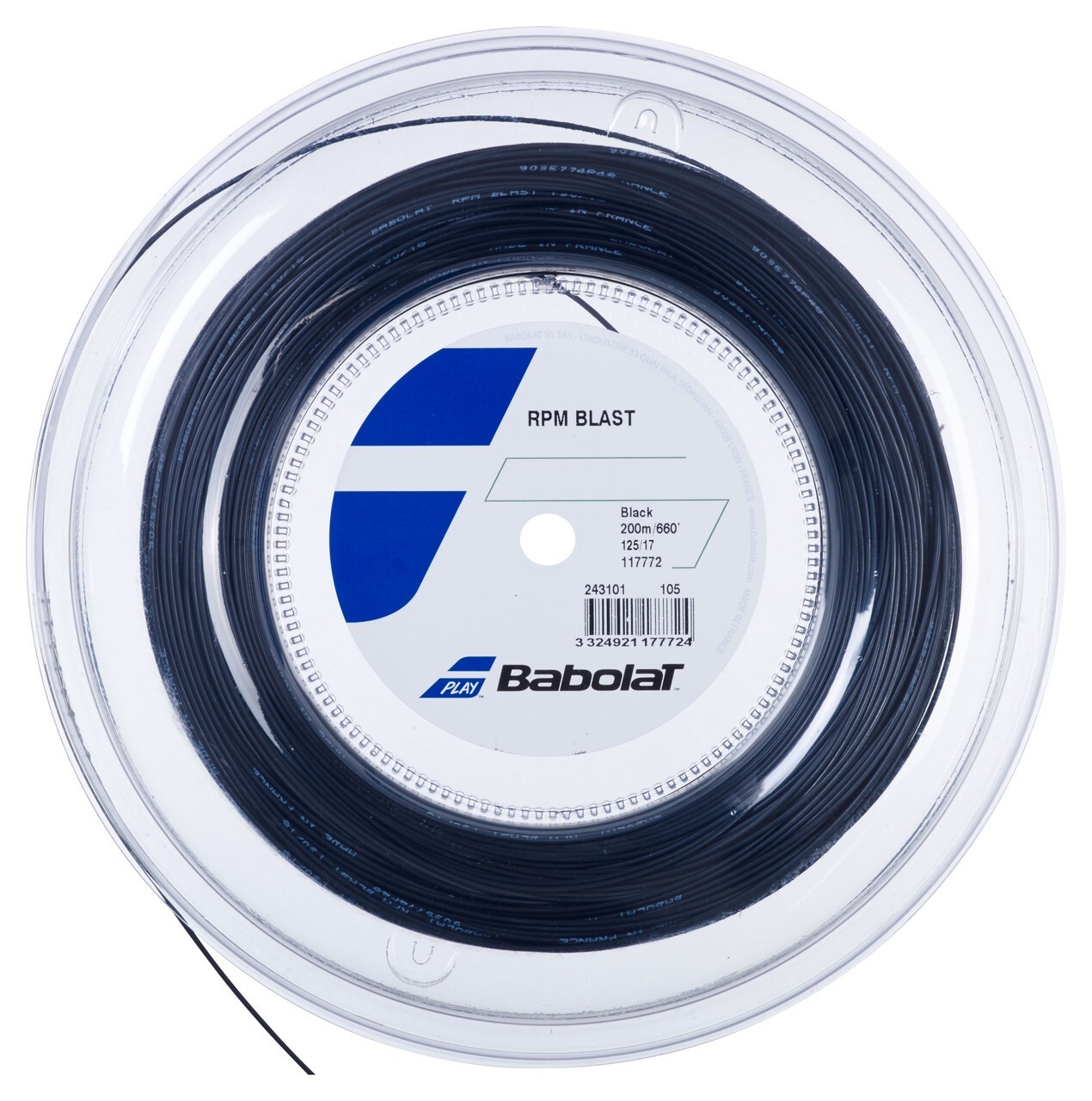 送料込み！未使用 バボラ ブラスト17G/200m RPM Blast Babolat RPM BLAST 17 1.25mm (black) 660ft 200m Reel Tennis