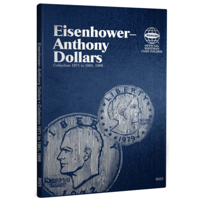2 Whitman Coin Folders 9023 Collection Of Eisenhower/Anthony Dollars 1971-1999
