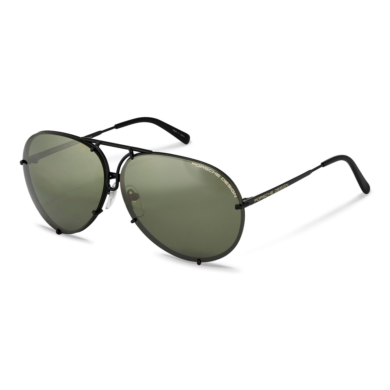 Pre-owned Porsche Design P8478 Iconic Sunglasses Do - Black/olive Mirrored + Extra Lenses In Olive Mirrored (v656)