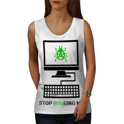 Wellcoda Stop Bugging Me Geek Womens Tank Top