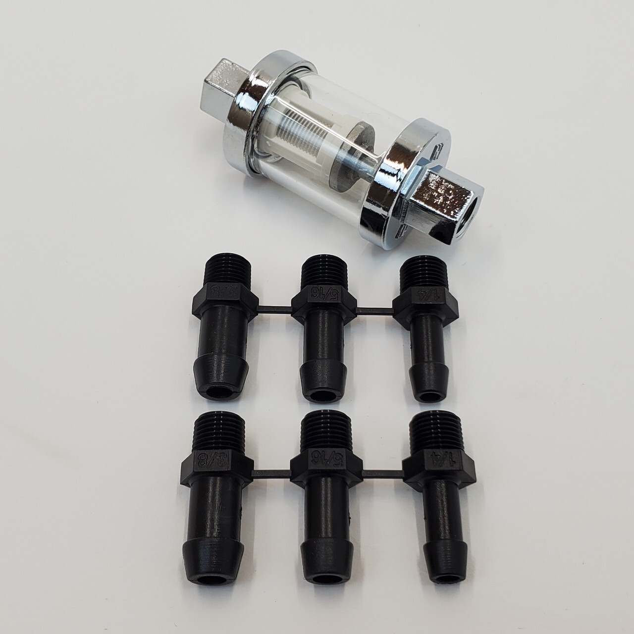[FIRN] フィルン Glass In-Line Motorcycle Fuel Filter w/ 1/4”, 5/16”, 3/8” ID