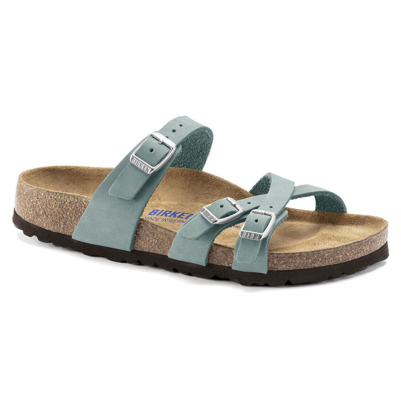 Birkenstock Franca Faded Aqua 1022944 Soft Footbed Sandal Birkenstock Franca Faded Aqua 1022944 Soft Footbed Sandal