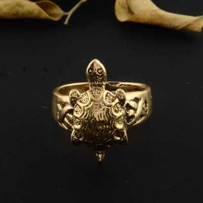 Tortoise Ring, Good Luck Ring, Gold Ocean Ring, Vermeil Ring, Handmade Ring