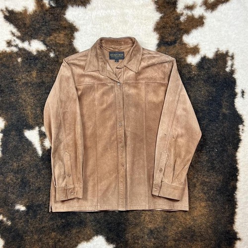 d*3様 vtg golden bear suede leather Harri Vintage Golden Bear Brown Suede Leather Shirt Jacket Size L