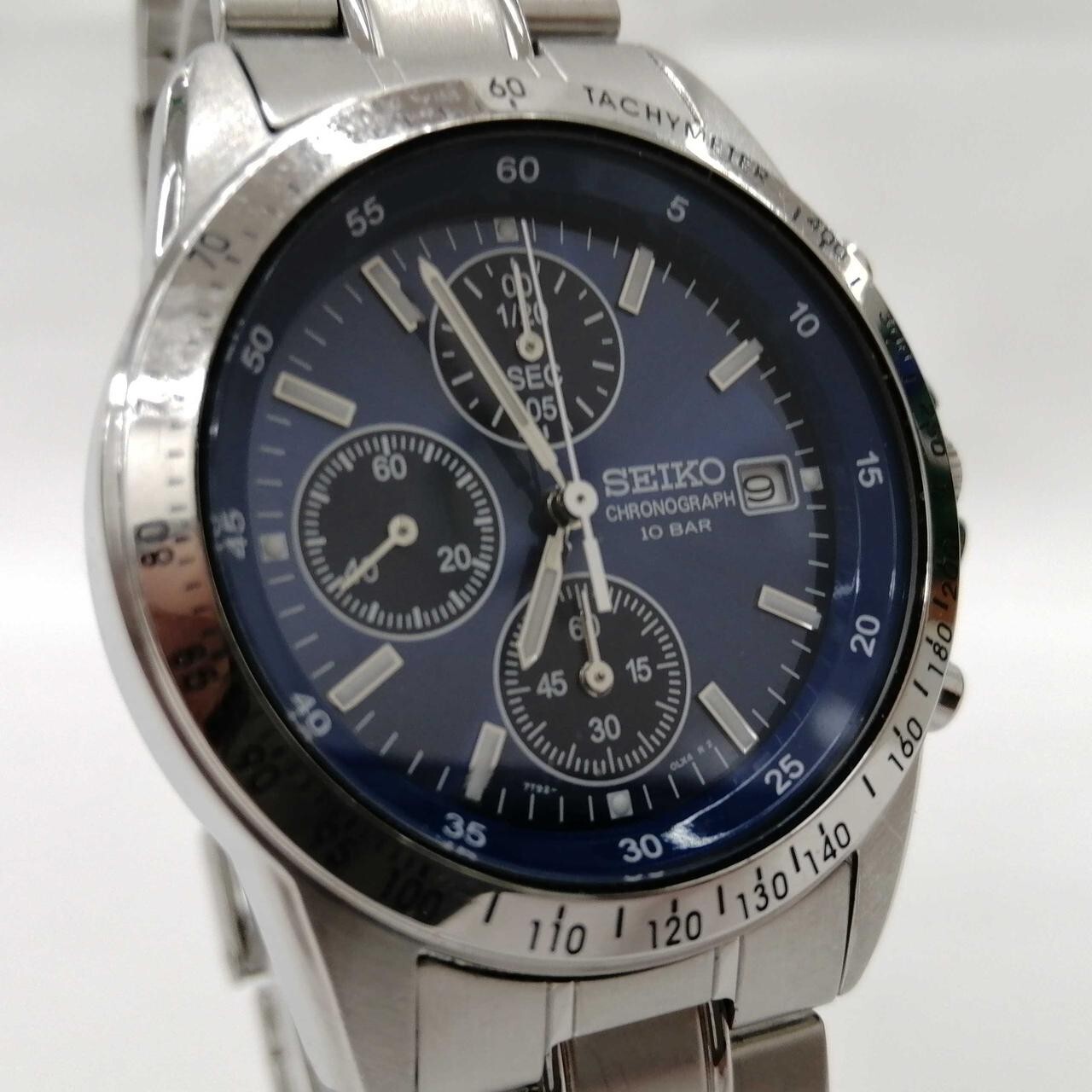 SEIKO 7T92-0DW0 Chronograph Blue Dial Quartz 10bar Men's
