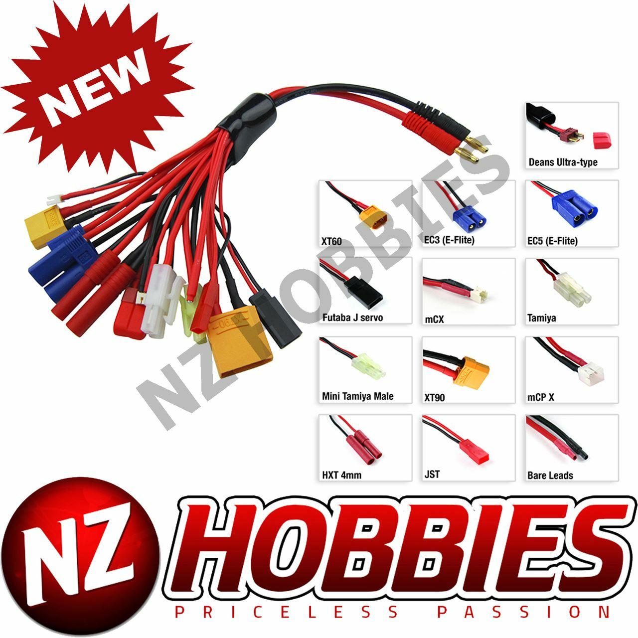 Mega V2 Charge" 13-in-1 Charging Adapter for Tamiya Futaba