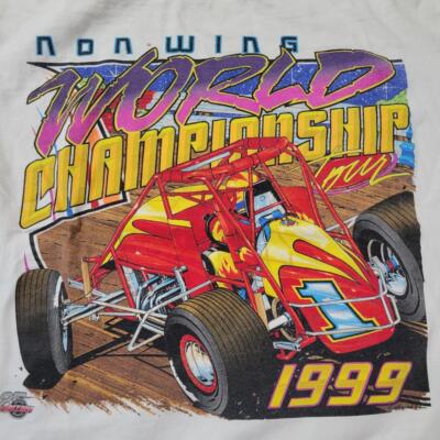 Vintage 90s Sprint Car Racing T Shirt NWWC 1999 world championship Shirt Allsize