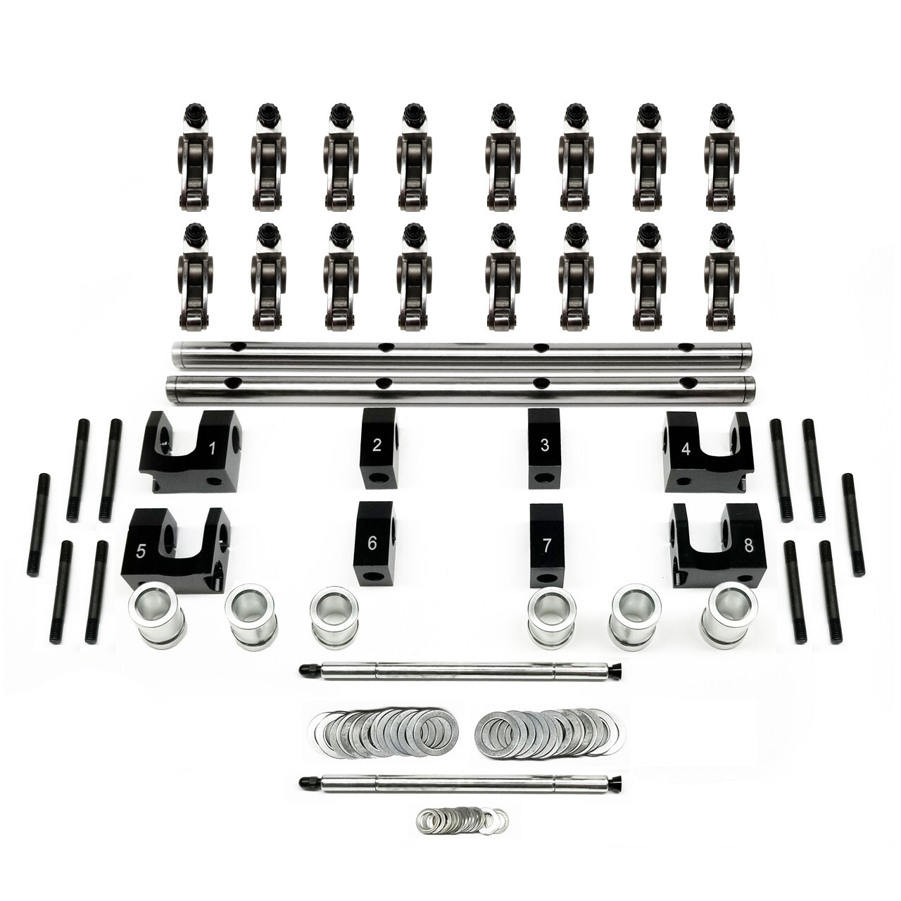PRW Shaft Mount Rocker Arm System - Ford FE Stainless Steel 1.75 Ratio PRW Shaft Mount Rocker Arm System - Ford FE Stainless Steel 1.75 Ratio