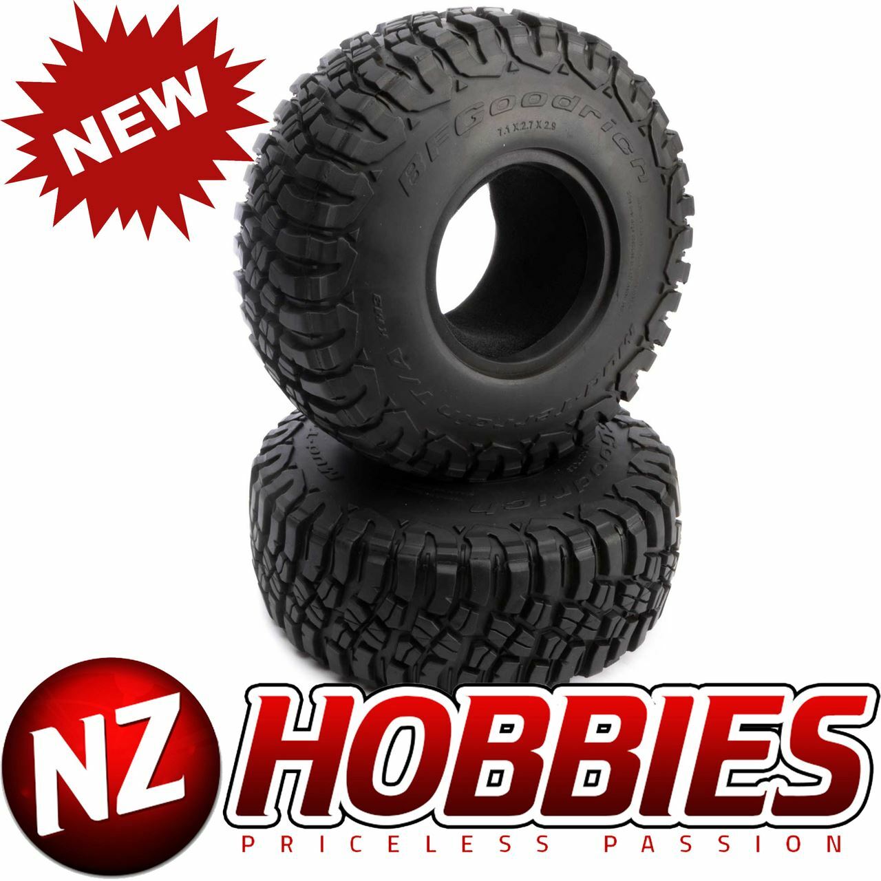 Axial 2.9" BFGoodrich Mud Terrain KM3 w/Inserts (2) : SCX6 # AXI45000