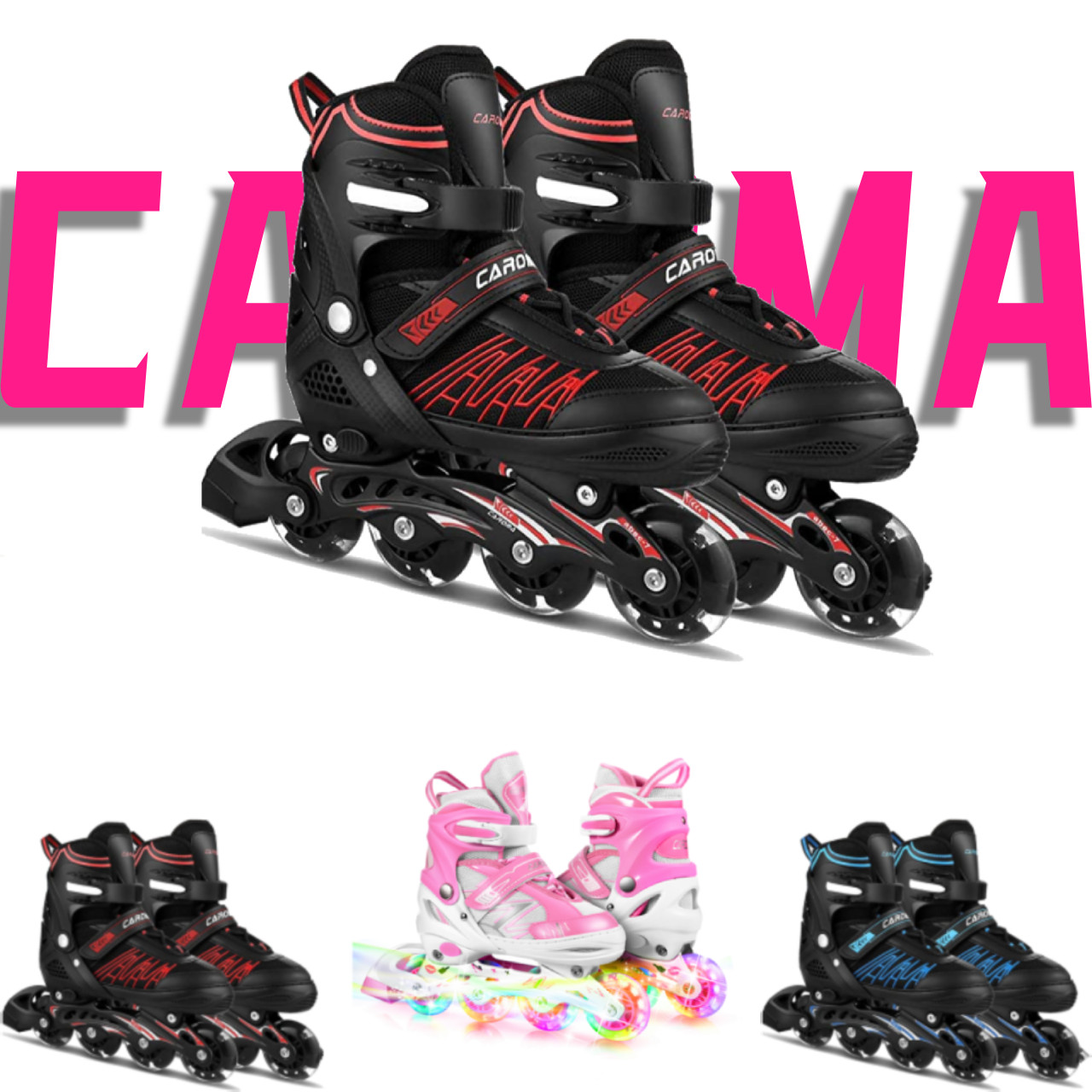 CAROMA Inliner Kinder Skates Erwachsene Inlineskates Rollschuhe Schlittschuhe DE