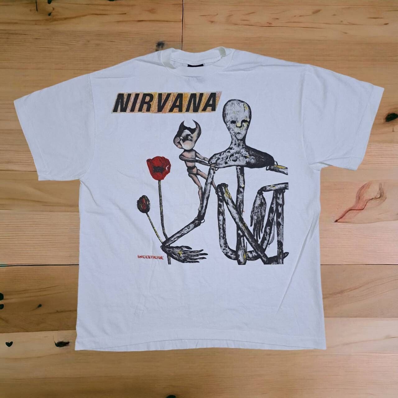 Nirvana t shirt vintage style INCESTICIDE band tour White Nirvana t shirt vintage style INCESTICIDE band tour White