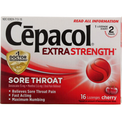 4 Pack Cepacol Extra Strength Lozenges, 18.6, 16 Ct, Cherry 2.2 oz
