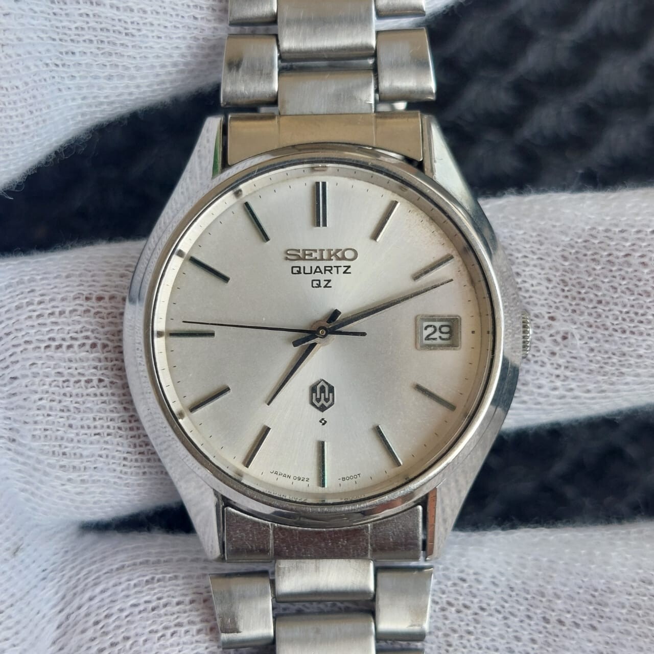 時計 SEIKO vintage Quartz 0922-8000 watch Vintage Seiko QZ Quartz 0922-8000 White Dial Men's