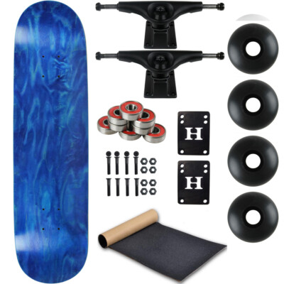 Moose Complete Skateboard Stain Blue 8.5'' With Black Trucks and Black Wheels