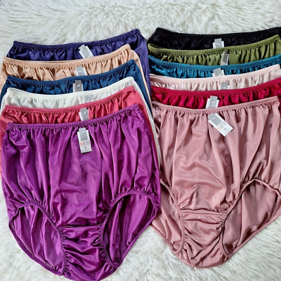 12 Plus Underwear Granny panties Nylon Woman Man Briefs Soft Silky