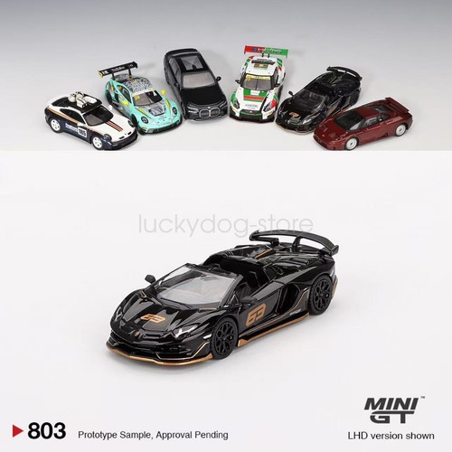 ミニカー MINI GT Lamborghini Aventador Black 1:64 MINI GT 1:64 Aventador SVJ 63 Roadster Nero Aldebaran Model