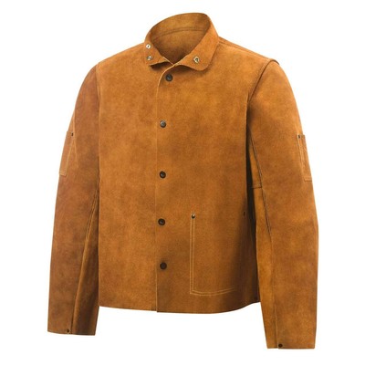 Bob Dale 63-1-71P-XL Premium Pearl Split Leather Cape Sleeve Welders Jacket X-Large Grey