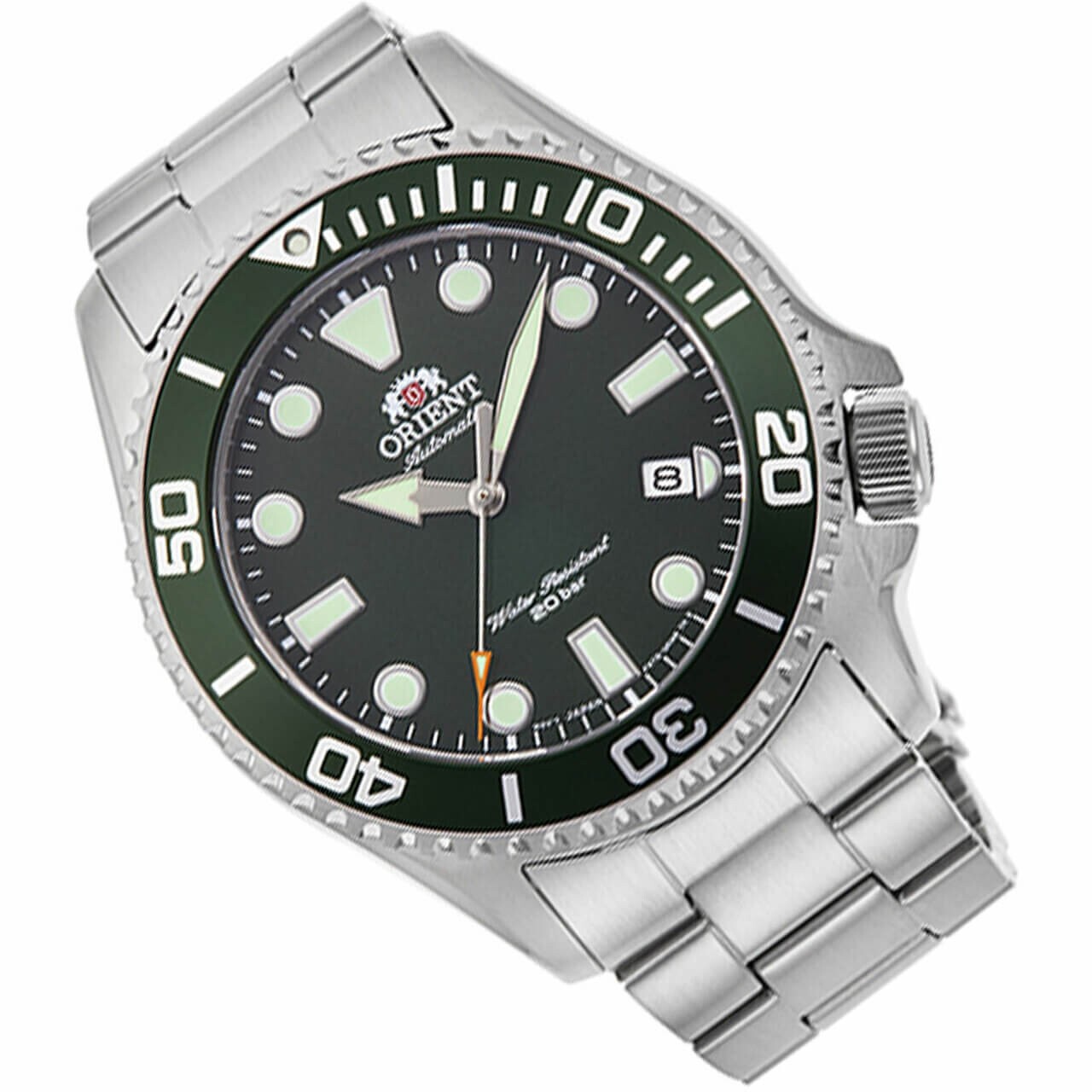 Pre-owned Orient Triton V2 Diver Mechanical Watch Date Green Dial Ac0k02e Made In Japan