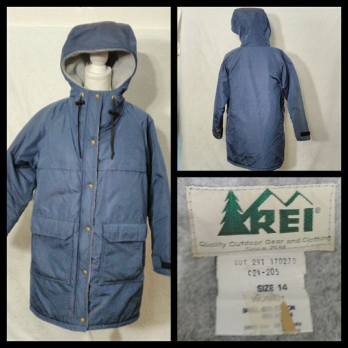 トップス rei REI Heavy Winter Jacket Women's 14 Fleece Lined w/ Hood