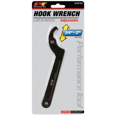 Performance Tool W30782 Adjustable Hook Wrench 3/4'' - 2''