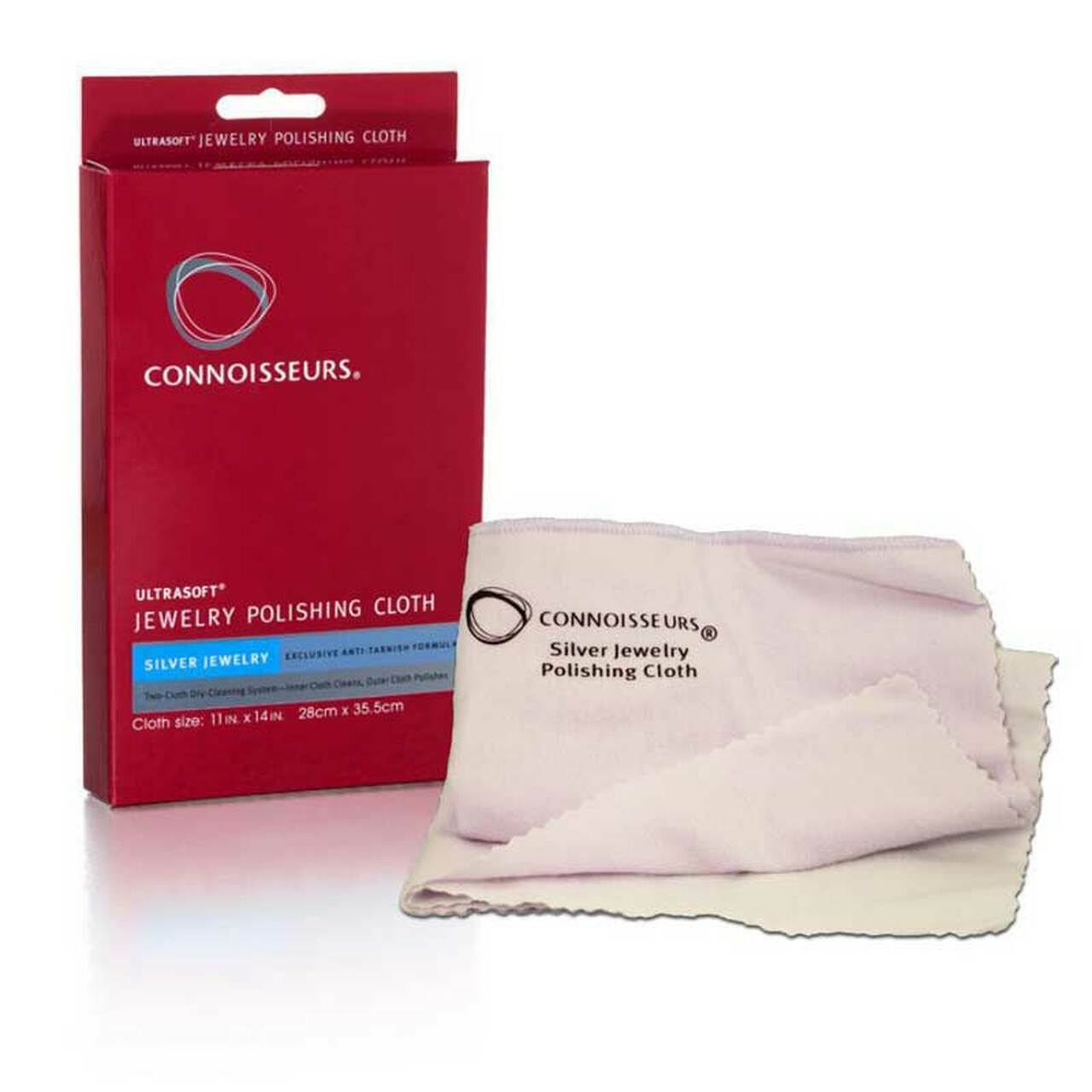 Silver Jewelry Polishing Cloth Connoisseurs 11" x 14" Ultra Soft Cleaner Boxed