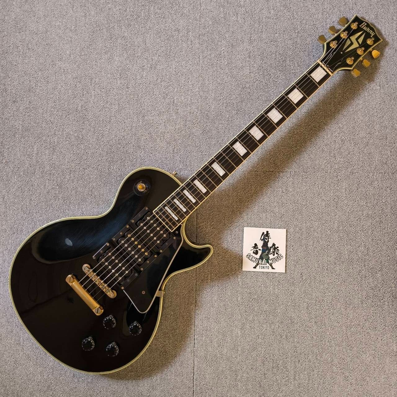 Burny Les Paul Custom Black 3PU RLC-75 Randy Rhoads MOD Made Burny Les Paul Custom Black 3PU RLC-75 Randy Rhoads MOD Made